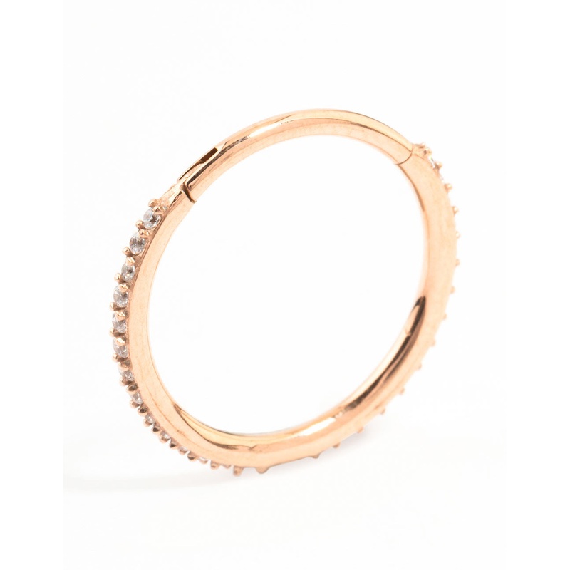 Rose Gold Plated Surgical Steel Large Clicker Ring