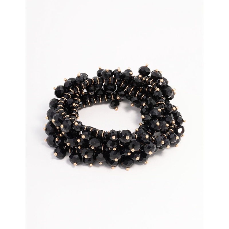 Black Beaded Textured Bracelet