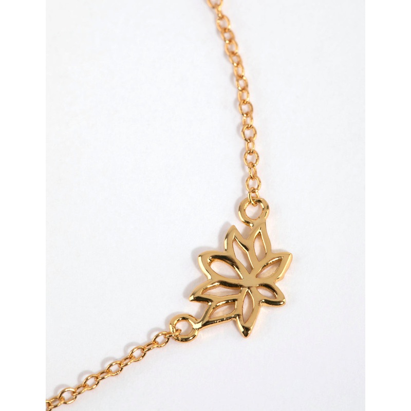 Gold Plated Sterling Silver Lotus Bracelet or Anklet