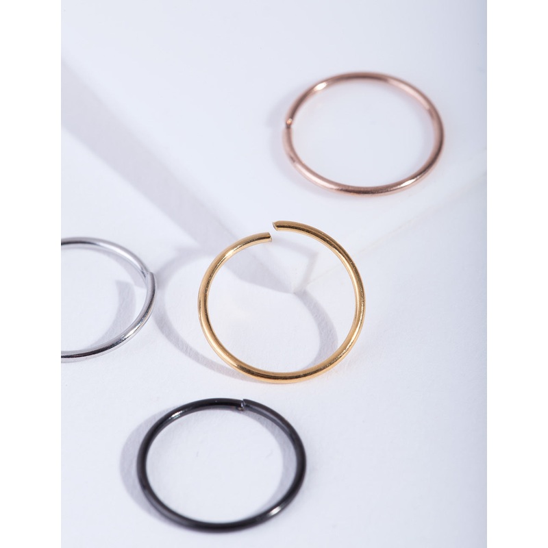 Mixed Metal Classic Nose Ring Pack