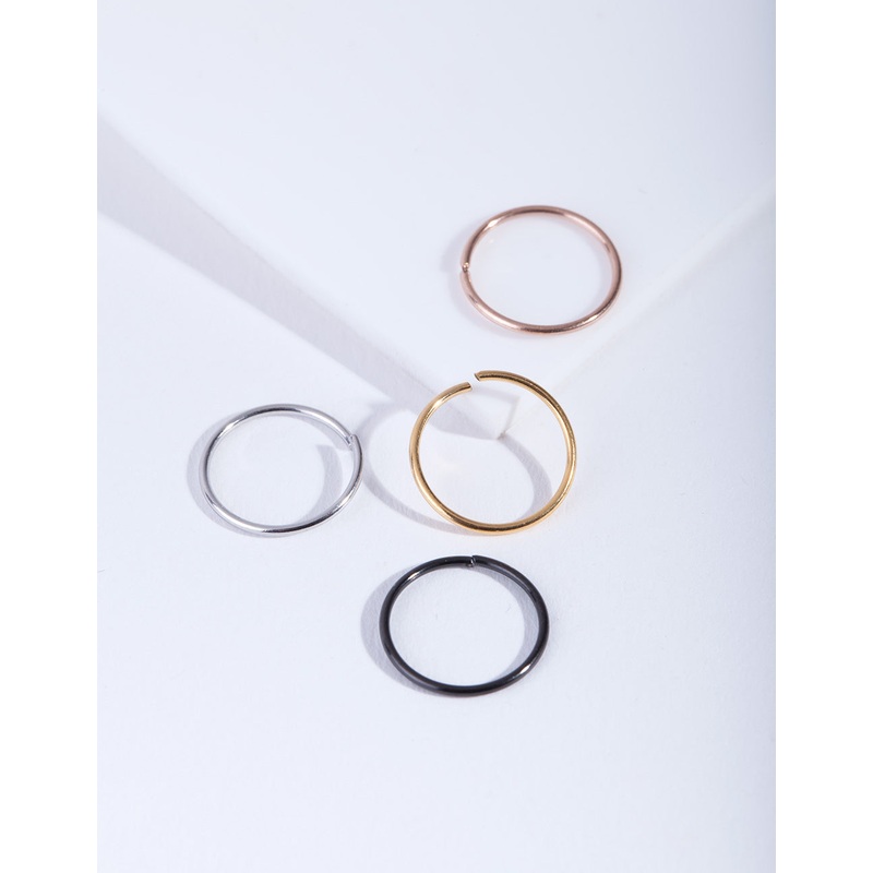Mixed Metal Classic Nose Ring Pack