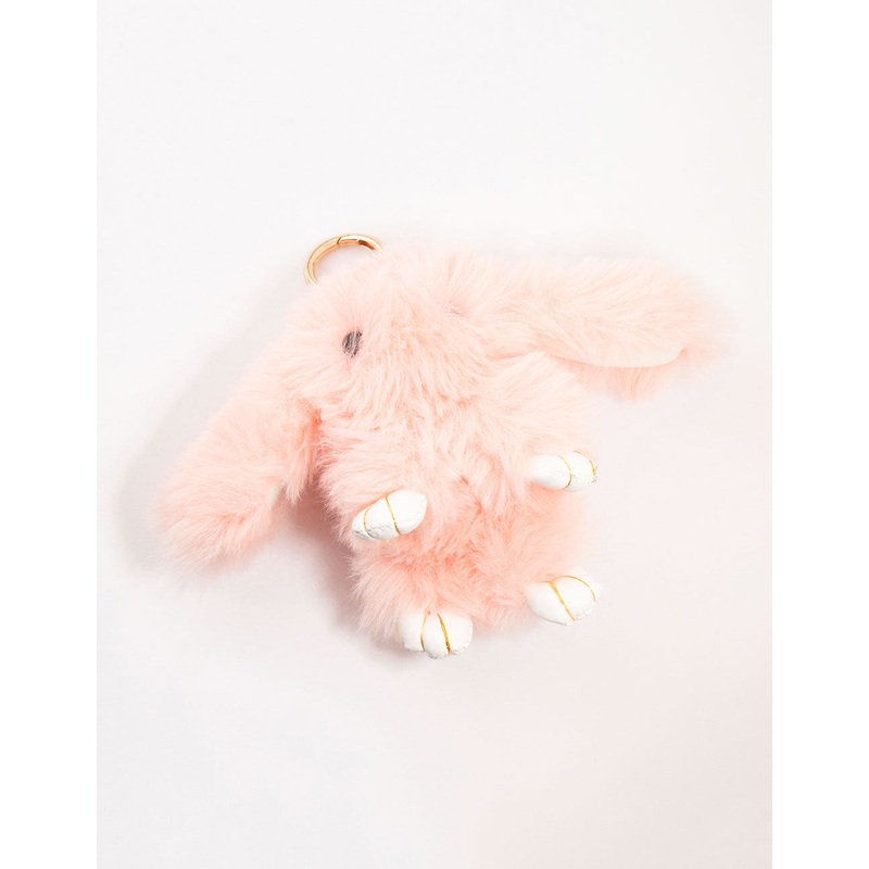 Pink Small Bunny Fabric Key Chain