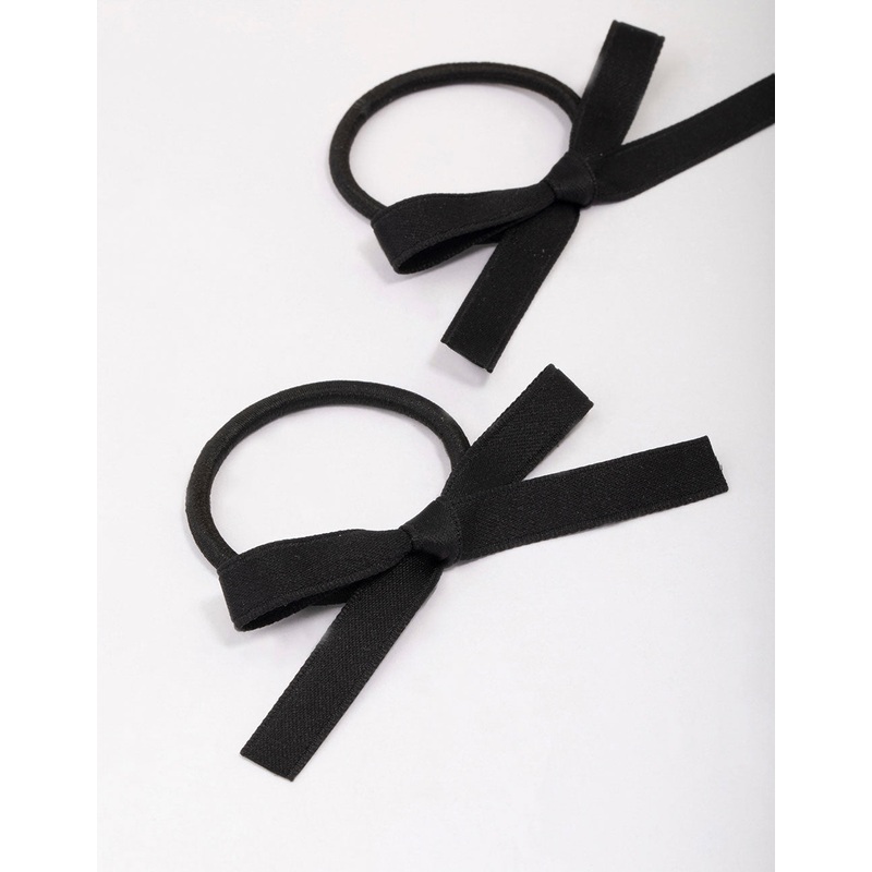 Black Mini Bow Hair Tie Pack