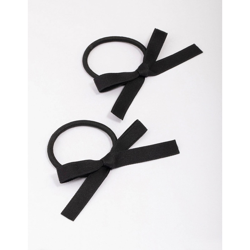 Black Mini Bow Hair Tie Pack