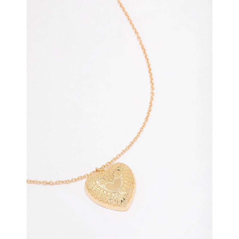 Gold Plated Heart Pendant Necklace