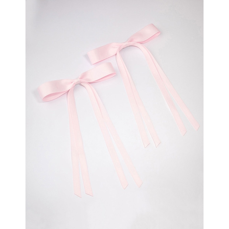 Pink Fabric Wide Skinny Hair Bow Pack