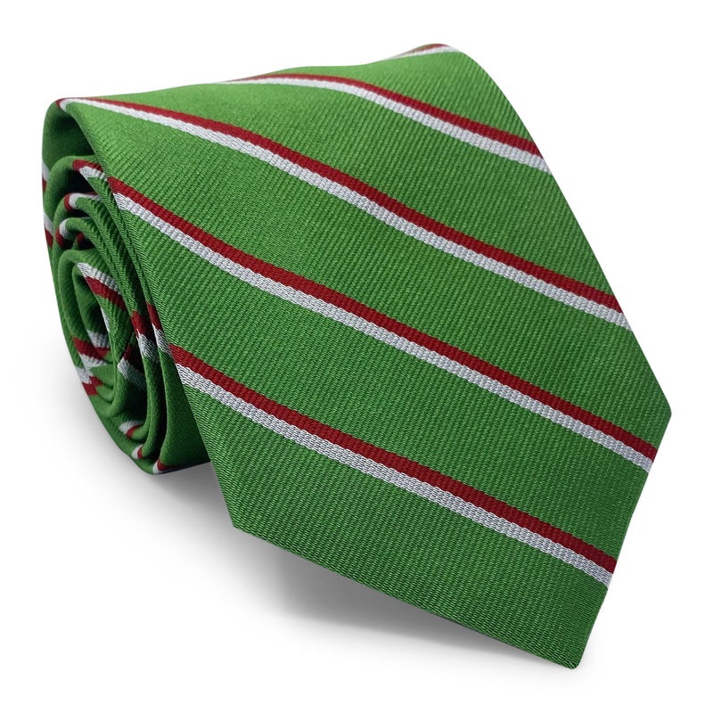 Double Stripe Repp: Tie – Green/Red