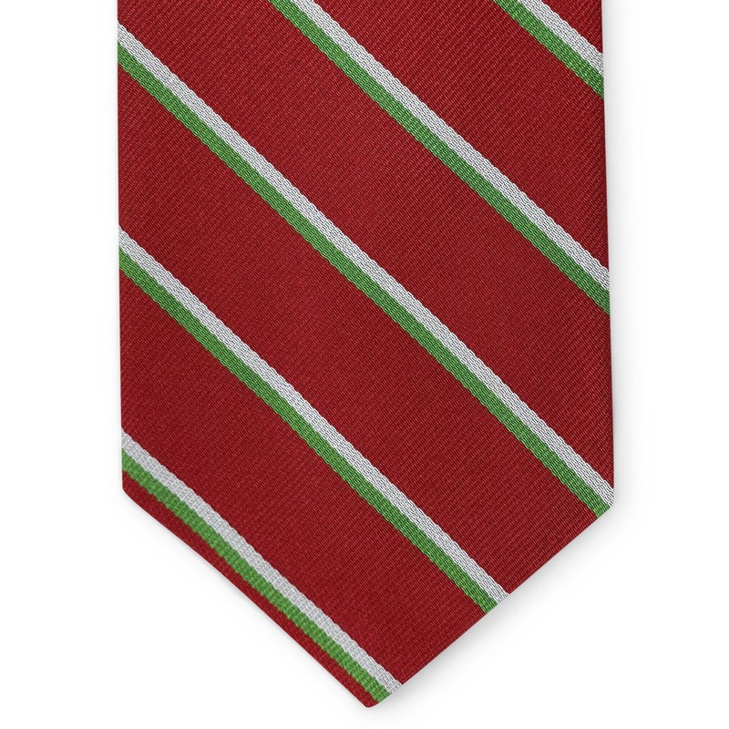 Double Stripe Repp: Tie – Red/Green