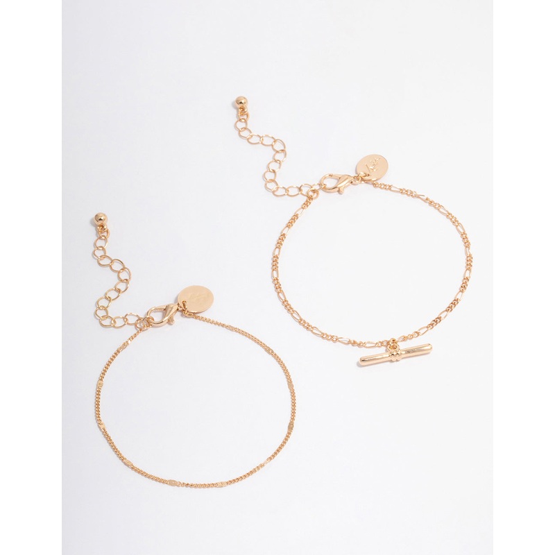 Gold T Bar Bracelet Pack