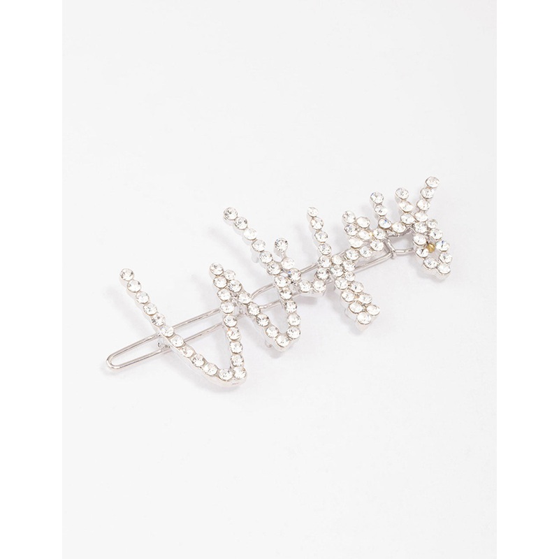 Silver Diamante Wifey Hair Clip