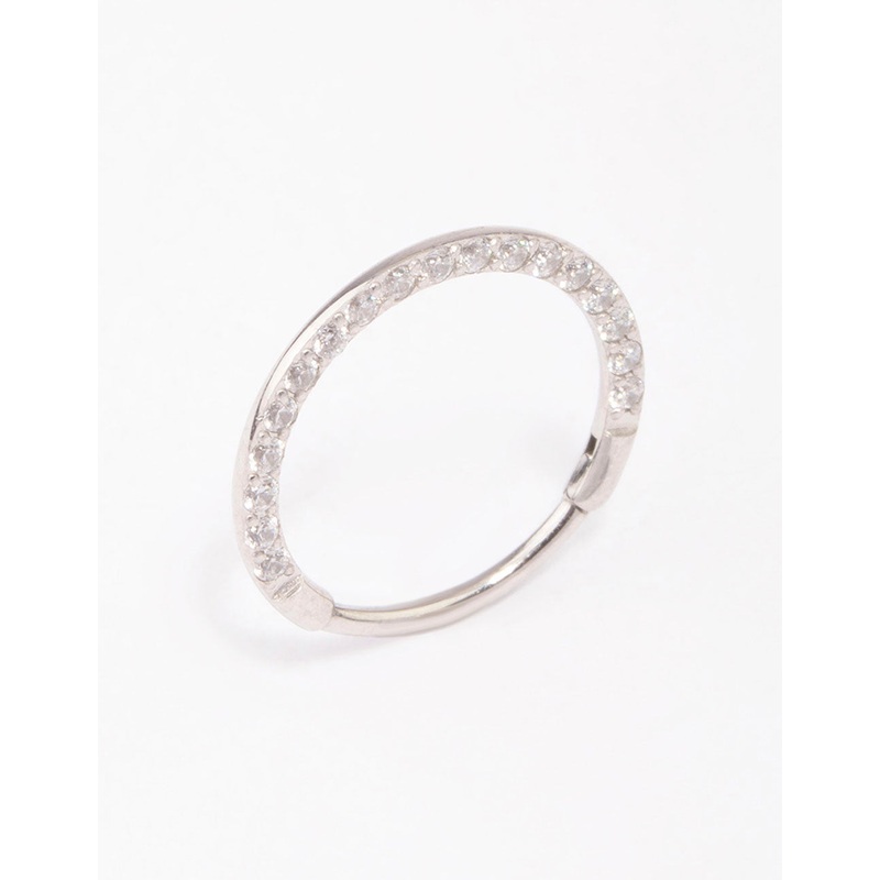 Surgical Steel Cubic Zirconia Clicker Ring