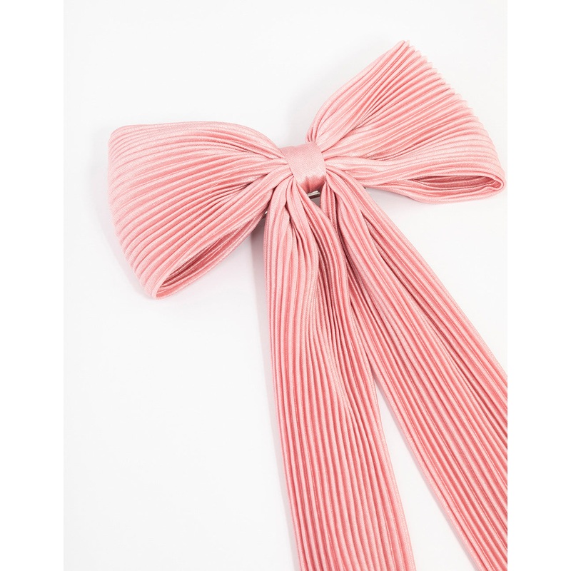 Classic Fabric Plisse Bow Clip