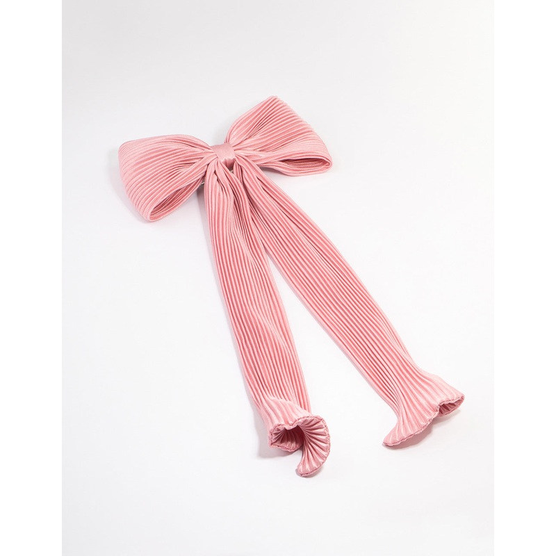 Classic Fabric Plisse Bow Clip