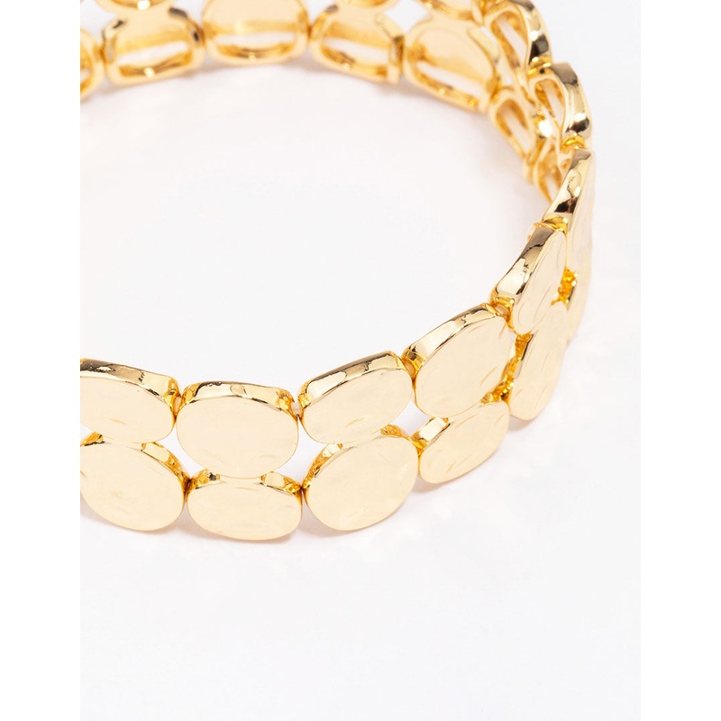 Gold Plated Stretch Hammered Bangle