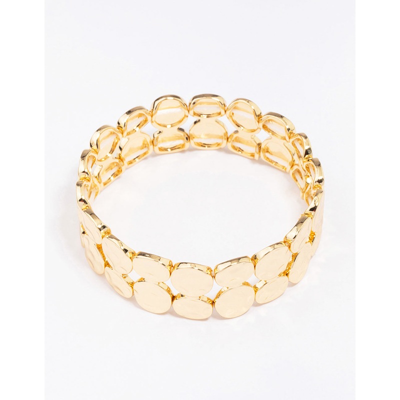 Gold Plated Stretch Hammered Bangle