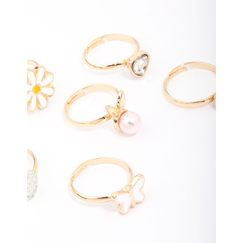 Kids Pearl Bunny Ring 6-Pack
