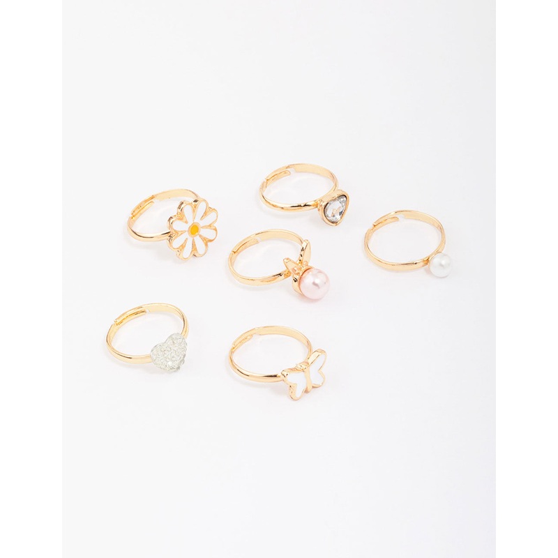Kids Pearl Bunny Ring 6-Pack
