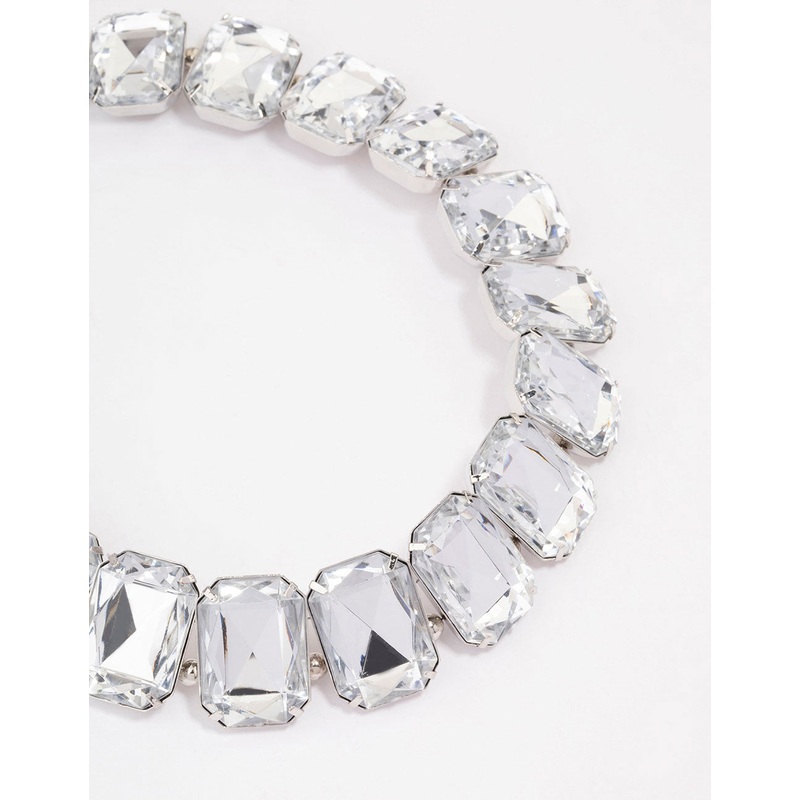 Silver Chunky Diamante Statement Necklace