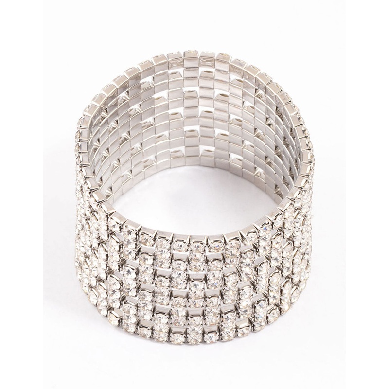 Silver Diamante Chunky Cut-Out Bracelet