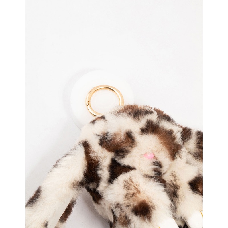 Spotted Brown Small Bunny Fabric Key Chain