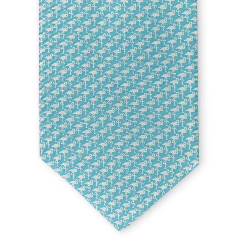 Flamingo Silhouette: Tie – Aqua