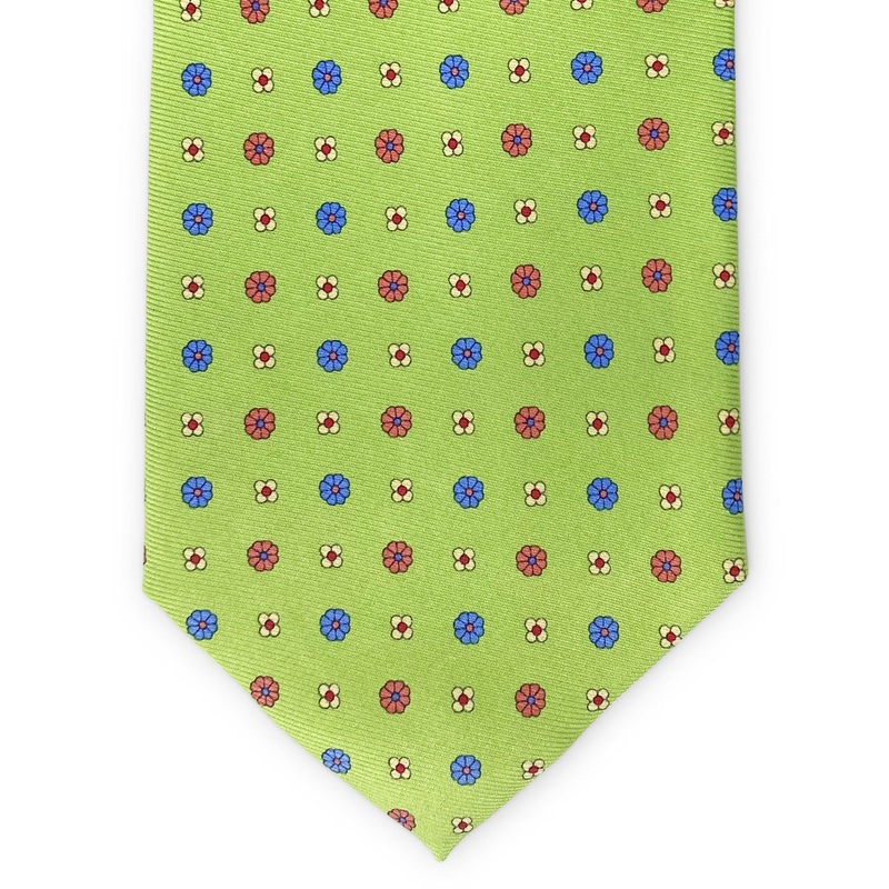 Flower Foulard: Tie – Green