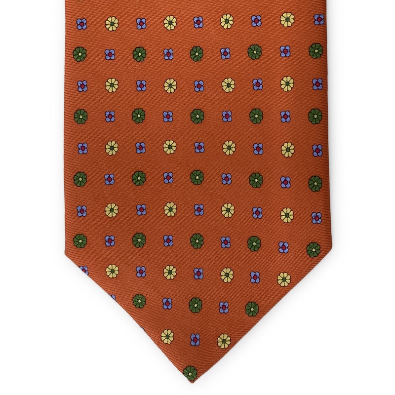 Flower Foulard: Tie – Orange
