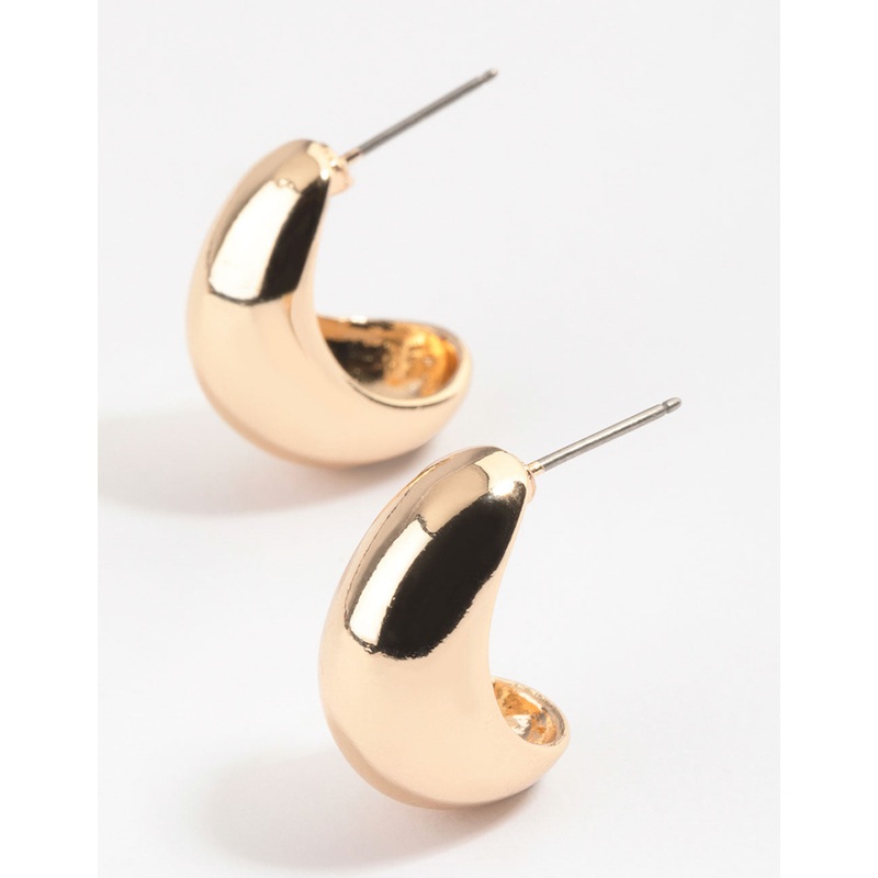 Gold Chunky Bubble Hoop Earrings & Polishing Set