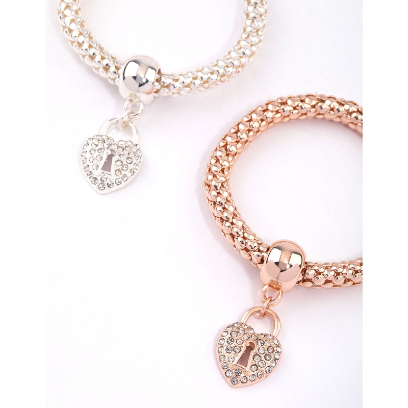 Kids Pop Diamante & Heart Chain Bracelet