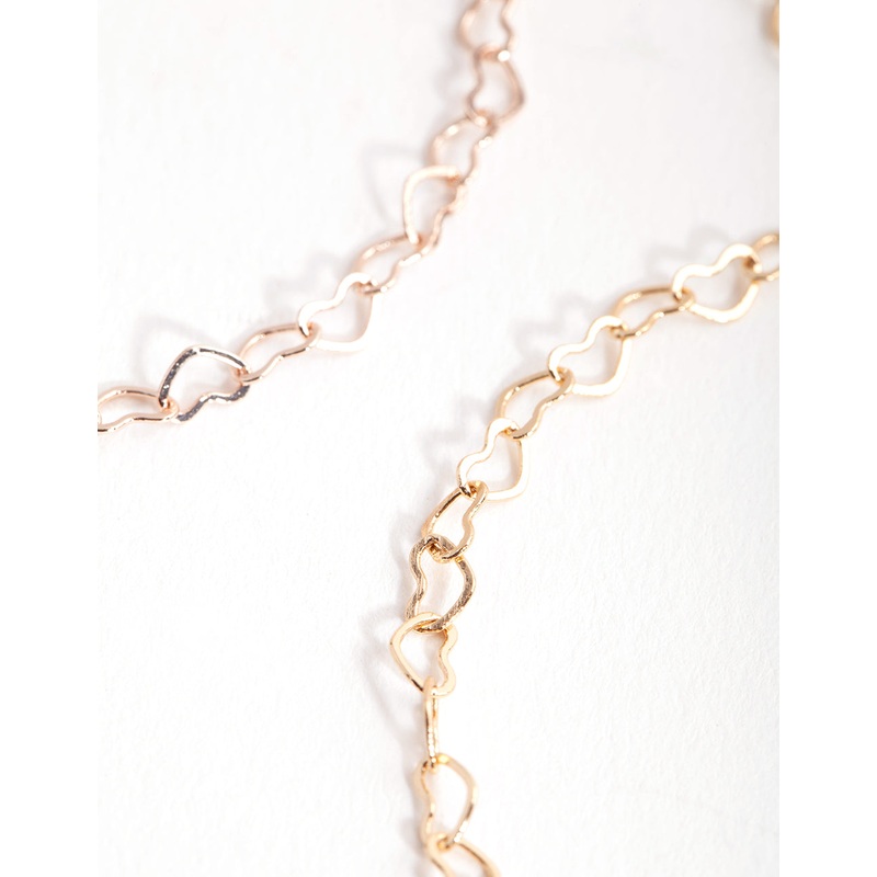 Mixed Metals Heart Pack Bracelets
