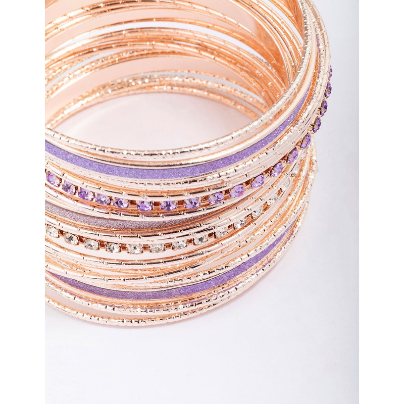Rose Gold Cup Chain Glitter Bracelet Pack