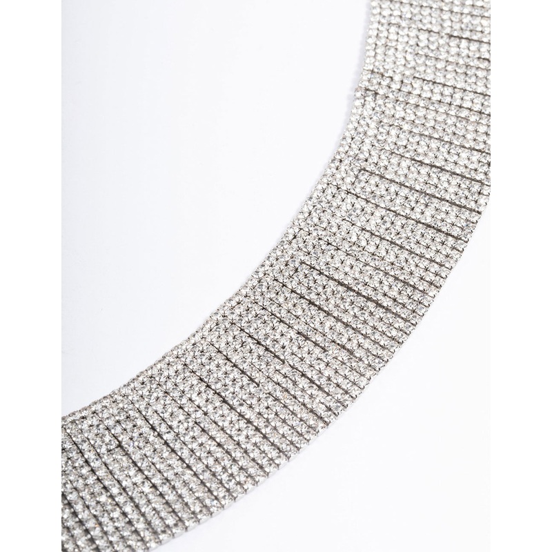 Silver Cup Chain Back Tassel Choker