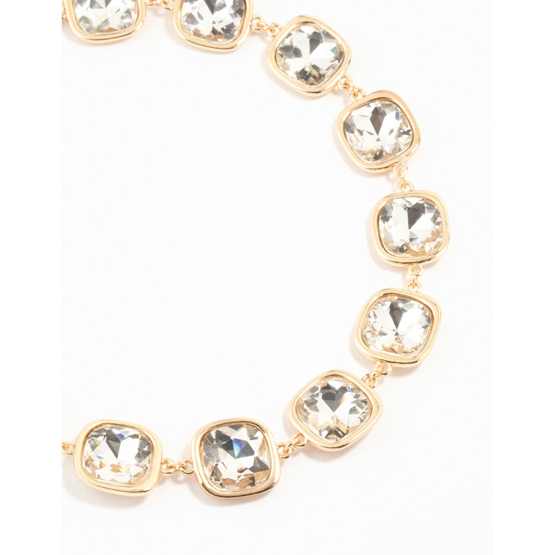 Gold Diamante Round Necklace