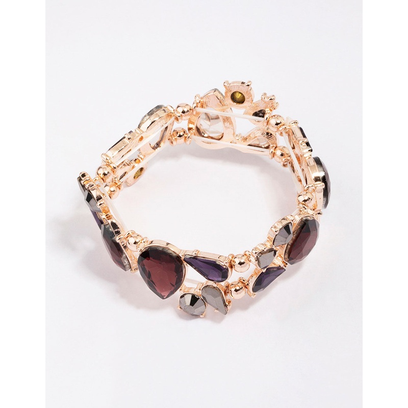 Rose Gold Large Melted Pear Shape Stone Bracelet