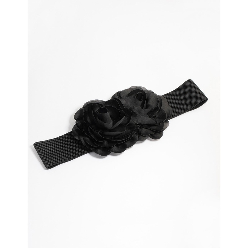 Adjustable Fabric Flower Stretch Belt