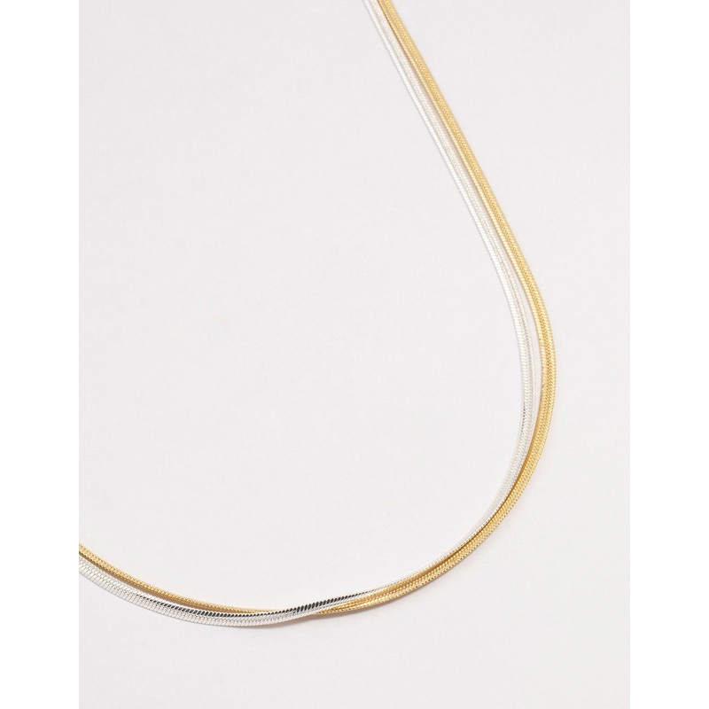 Mixed Metals  Double Chain Necklace