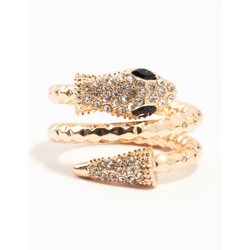 Gold Bling Snake Wrapped Ring|SM|ML