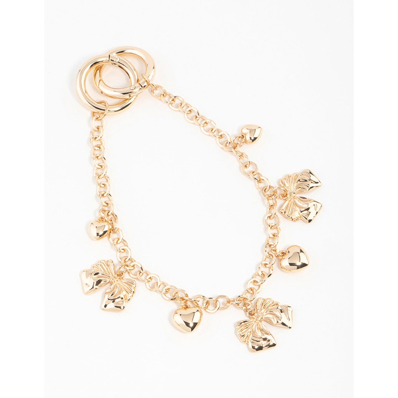 Gold Bow Charm Keychain