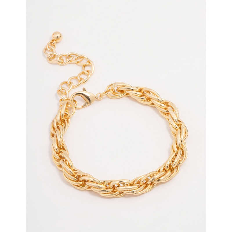Gold Plated Chunky Rope Chain Bracelet