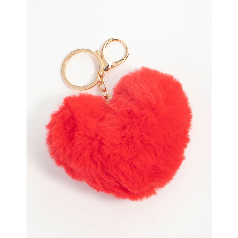Red Fabric Heart Keychain