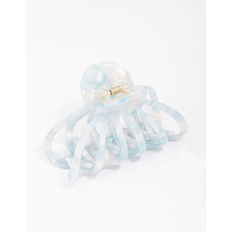 Aqua Marble Wide Hair Claw Clip