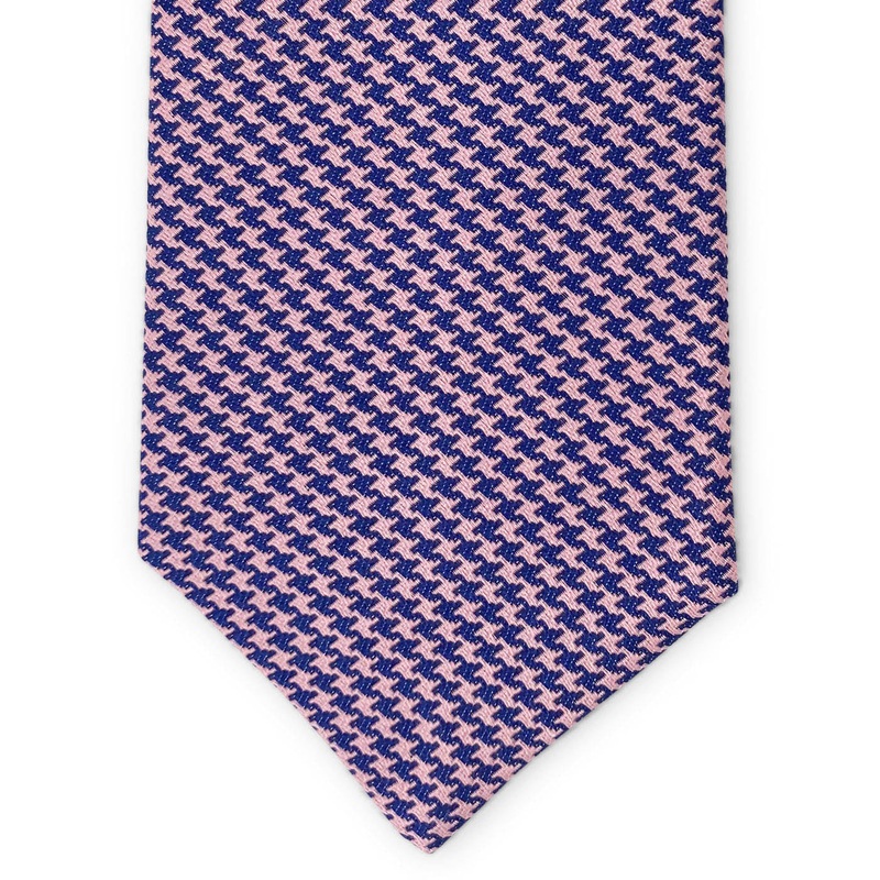 Houndstooth: Tie – Navy/Pink