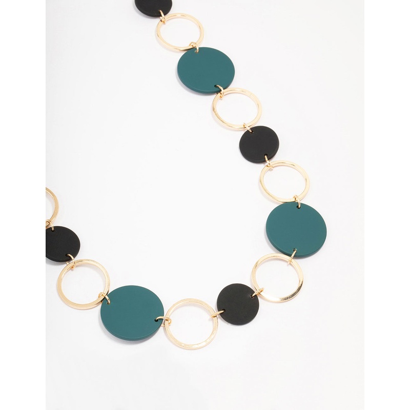 Gold Matte Cut Out Disc Necklace