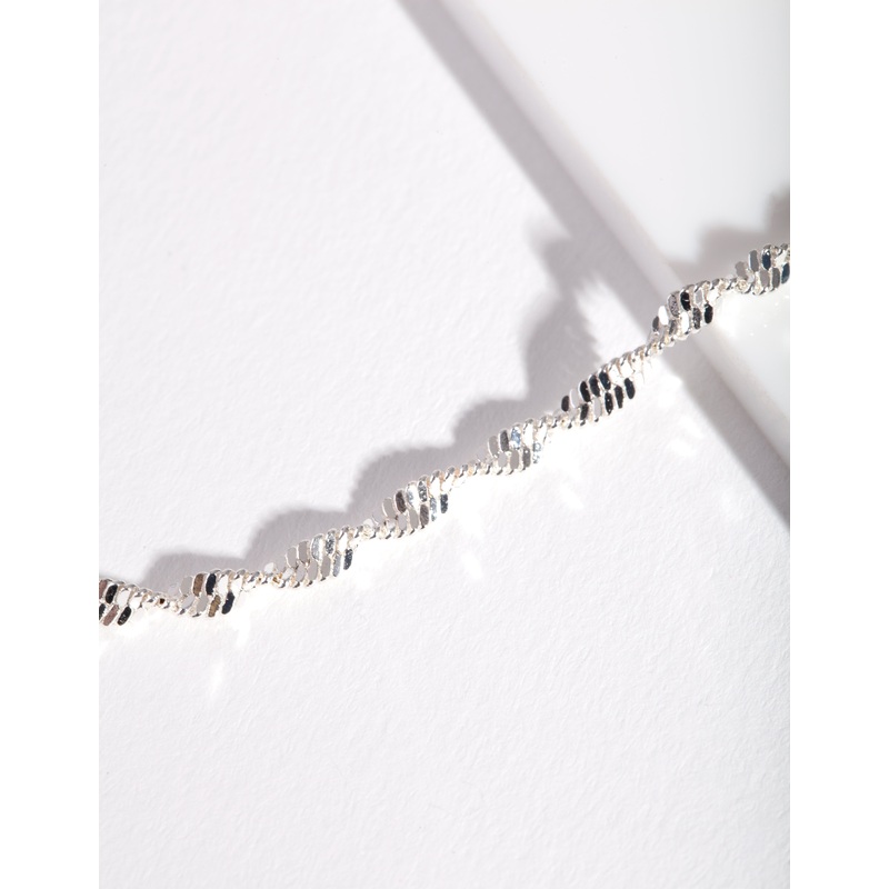 Silver Twist Chain Anklet