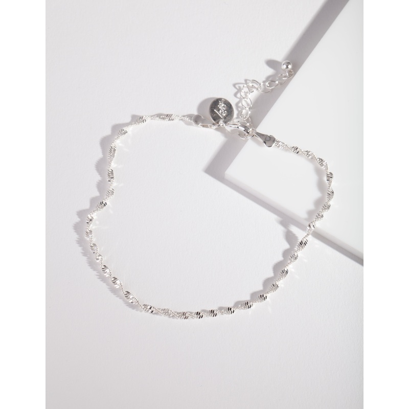 Silver Twist Chain Anklet