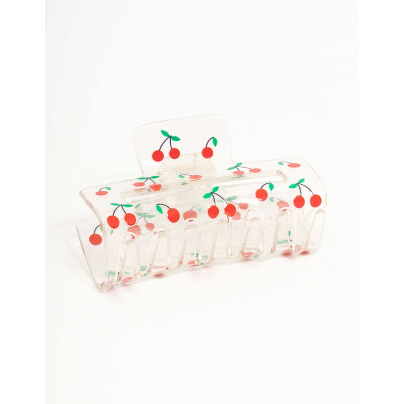 Cherry Rectangle Claw Clip