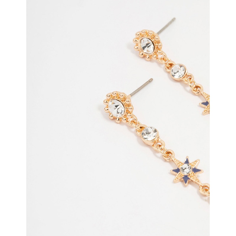 Gold Celestial Drop Earrings