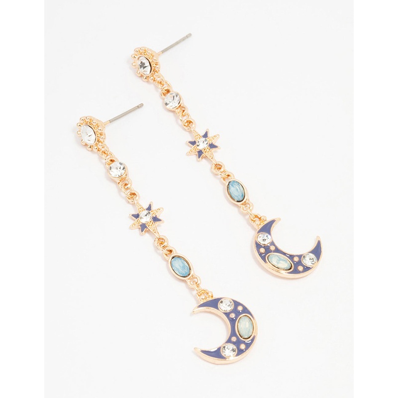 Gold Celestial Drop Earrings