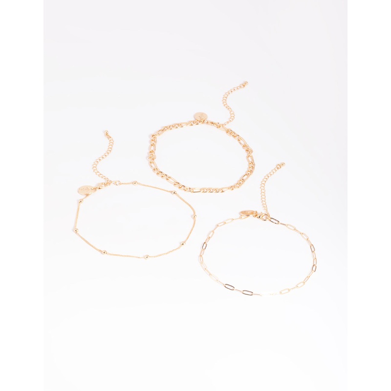 Gold Chain Anklet Pack