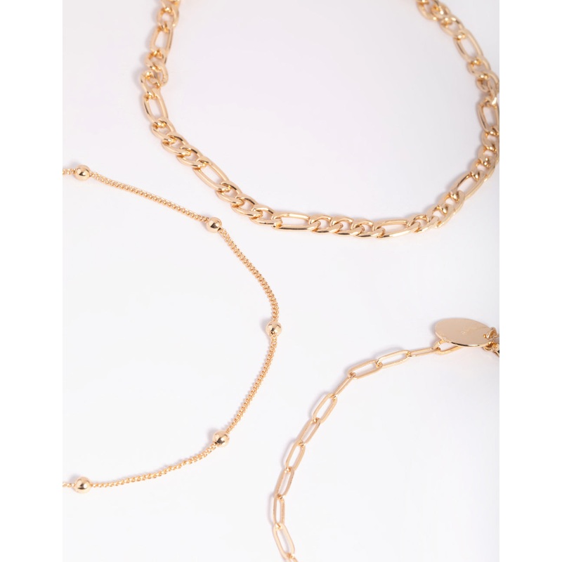 Gold Chain Anklet Pack
